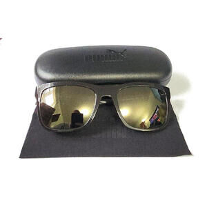 PUMA PU0071S 003 Downtown Brown Square Sunglasses 54-20 140 New Case Cloth